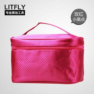 Litfly Cosmetic Bag (Rose Red) (Dots) 1 pc