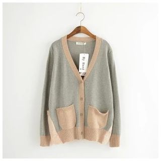 Kirito Two-tone Lace Panel Cardigan