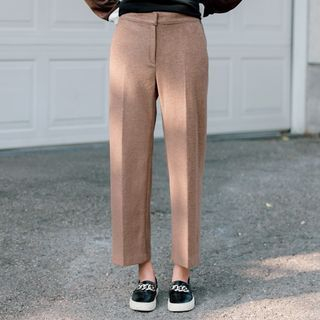 Seoul Fashion Flat-Front Straight-Cut Pants