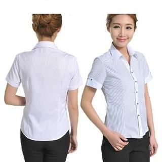 Berryard Short-Sleeve Pinstriped Dress Shirt