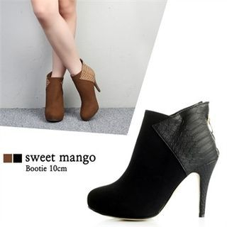 SWEET MANGO Snakeskin-Detail Stiletto-Heel Ankle Boots