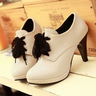 Colorful Shoes Heel Lace Ankle Boots