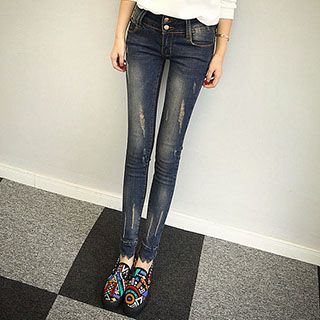 Fashion Street Distressed Skinny Jeans