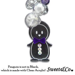 Sweet & Co. Mini Violet Bowtie Penguin Necklace