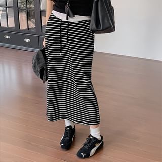 H-Line Long Stripe Skirt