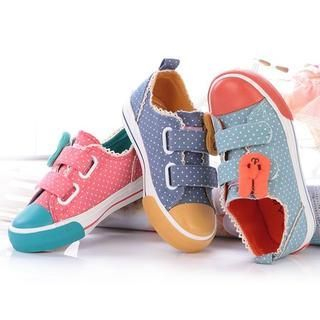 Renben Rabbit Appliqué Dotted Velcro Kids Sneakers