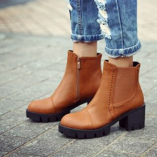 Pangmama Block Heel Chelsea Boots