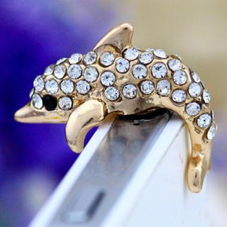 Fit-to-Kill Little Dolphin iPhone Earphone Plug Gold - One Size