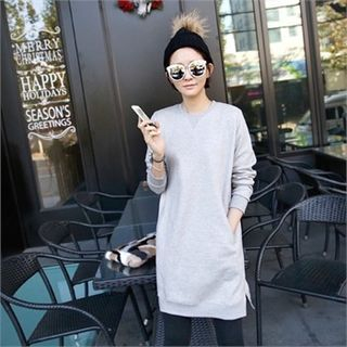 mayblue Brushed-Fleece Lined Pullover Dress
