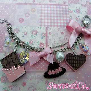 Sweet & Co. Sweet Pink Ribbon Swarovski Crystal Chocoberry Bracelet  Silver - One Size