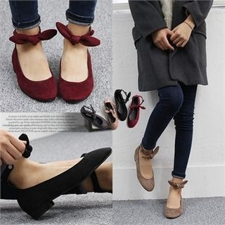Reneve Ankle-Strap Faux-Suede Flats
