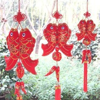 Luck Totem Lunar New Year Double-Fish Tasseled Hanging Ornament