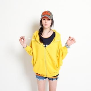 Batwing Sleeve Zip Hoodie