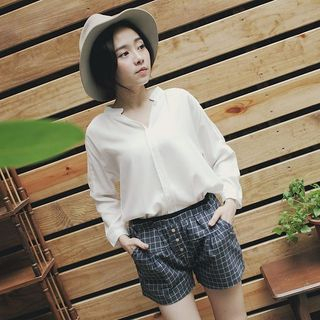Tokyo Fashion Mandarin Collar Long-Sleeve Shirt