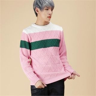 THE COVER Wool Blend Color-Block Knit Top