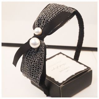 Miss Max Faux Pearl Bow Hairband