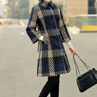 Sayumi Check Long Coat