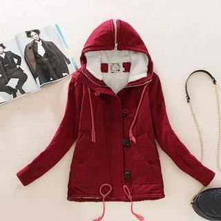 Aigan Fleece-Lined Drawstring Hooded Jacket