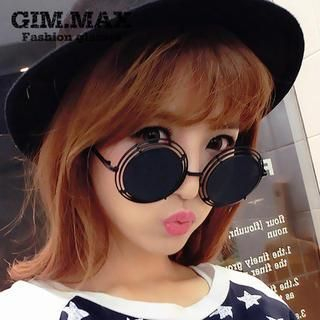 GIMMAX Glasses Perforated Round Sunglasses