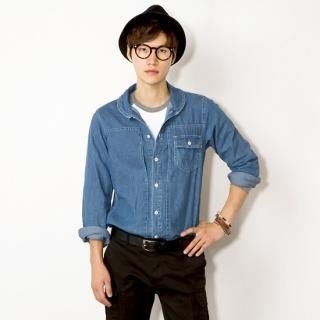 Flap-Pocket Denim Shirt