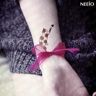 Neeio Waterproof Temporary Tattoo (Cat and Butterfly) 1 sheet