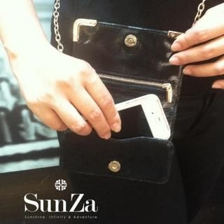 SunZa Genuine Leather Pouch Black - One Size