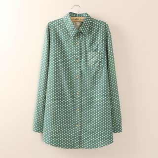 Tangi Dotted Long-Sleeve Blouse
