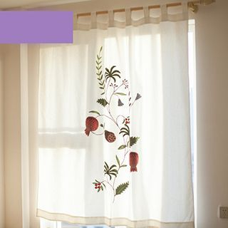 Tarobear Flower Embroidered Curtain