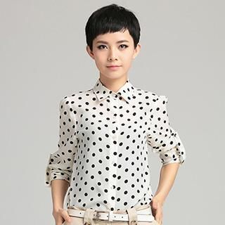 OnceFeel Dotted Chiffon Shirt