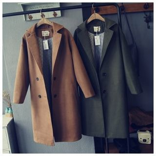 Glovon Single-Breasted 3/4-Sleeve Coat