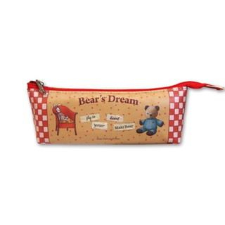 Teddy Bear Illustrated Pencil Case Brown - One Size