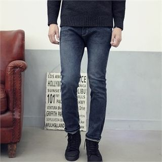 MITOSHOP Washed Slim-Fit Jeans