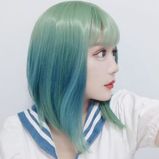 Straight | Medium | Green | Full | Blue | Size | Wig | One