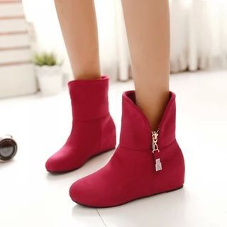 Pretty in Boots Hidden Wedge Zip Ankle Boots
