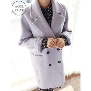 J.ellpe Double-Breasted Wool Blend Coat