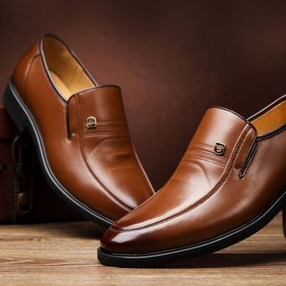Jonas Faux Leather Burnished Loafers