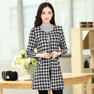 Aikoo Check Open-Front Coat