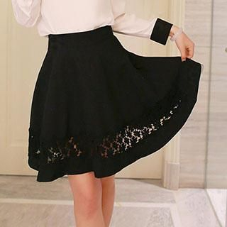 Romantica Lace-Panel A-Line Skirt