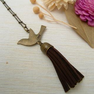 MyLittleThing Pigeon Leather Necklace Copper - One Size