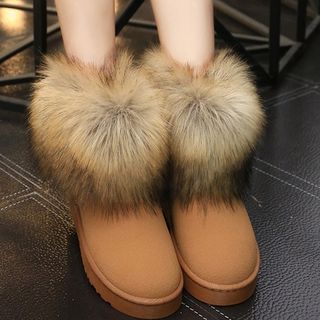 Lynnx Furry Trim Snow Boots
