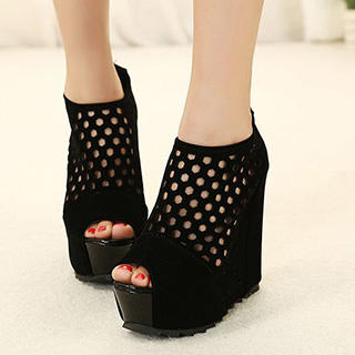 Mancienne Perforated Wedge Sandals