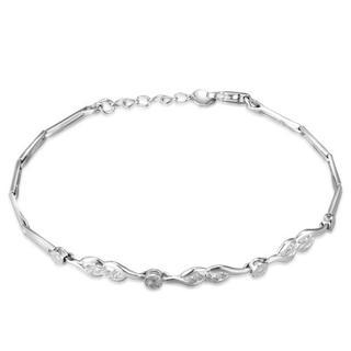 MaBelle 14K White Gold Diamond-Cut Infinity Love Segment Bracelet (6.5'')