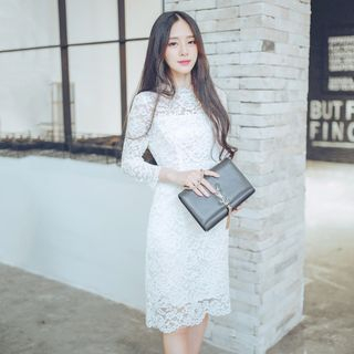 AC 3/4-Sleeve Lace Dress