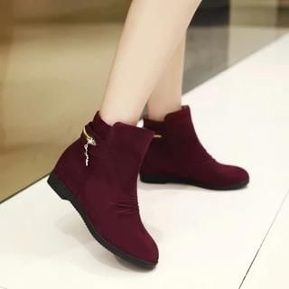 Pastel Pairs Faux Suede Hidden Wedge Ankle Boots