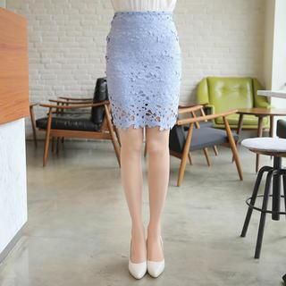 MyFiona Perforated Lace Pencil Skirt
