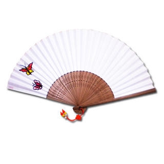 Set: Korean Paper "Hanji" Craft Fan + Cloth Case