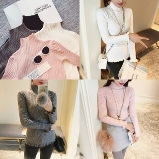 Panda Love Stand Collar Knit Pullover