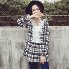 Long-Sleeve Plaid Tunic White - S от YesStyle.com INT Long-Sleeve Plaid Tunic White - S от YesStyle.com INT