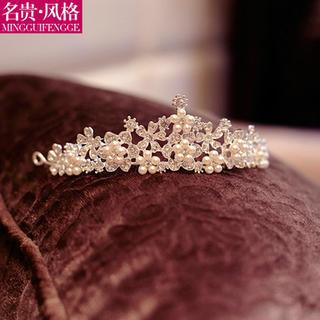 Luxury Style Crown Rhinestone Pearl Wedding Hair Accessory