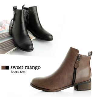 SWEET MANGO Zip-Up Ankle Boots